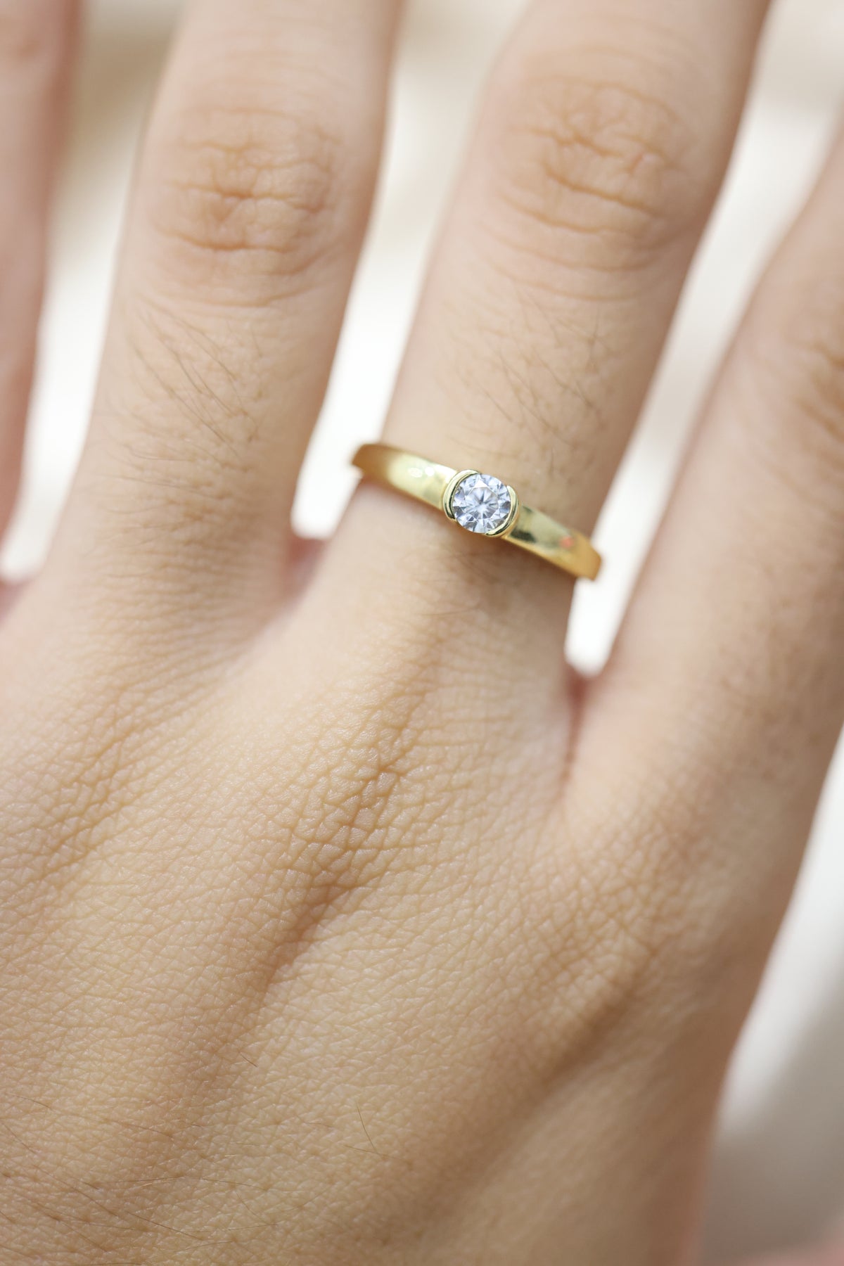 bezel-set solitaire ring #aa21