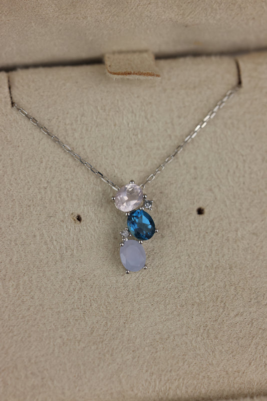 Diamond and topaz necklace