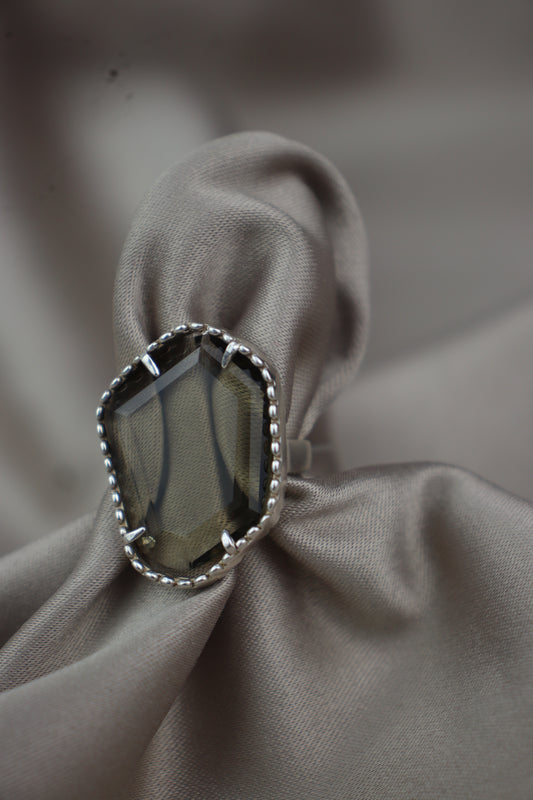 Anillo facetado - plata #73