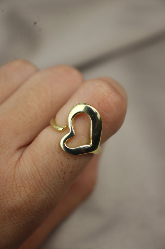 Anillo medio corazon - plata #84
