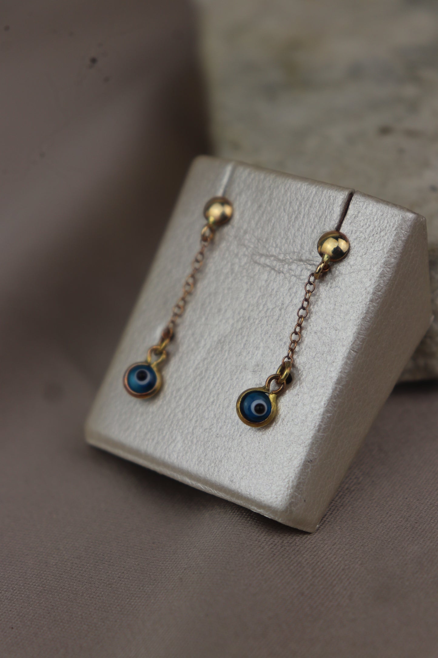 Aretes ojito turco 18k #94