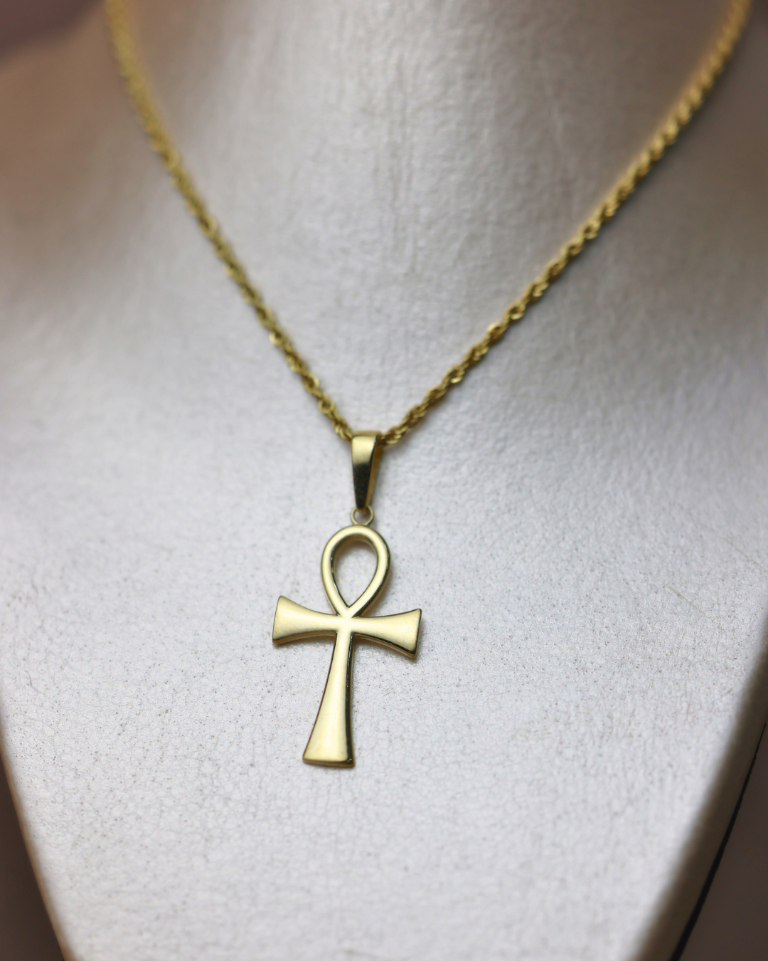 Dije de cruz egipcia + cadena cordon #264