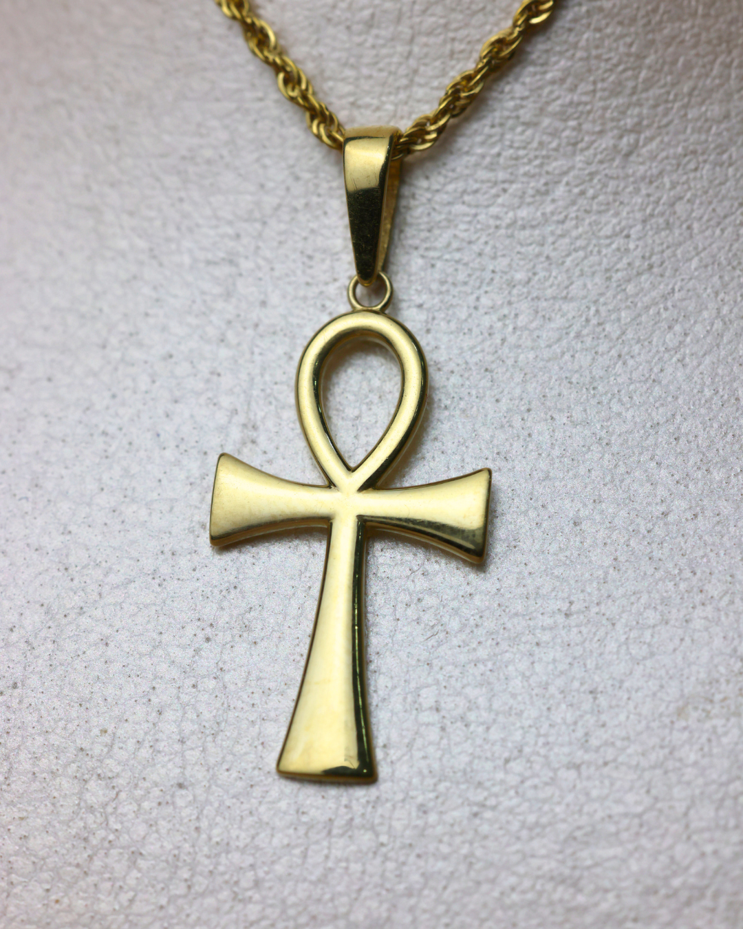 Dije de cruz egipcia + cadena cordon #264