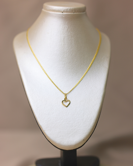 Dije de corazón pequeño + cadena mini gourmet #252
