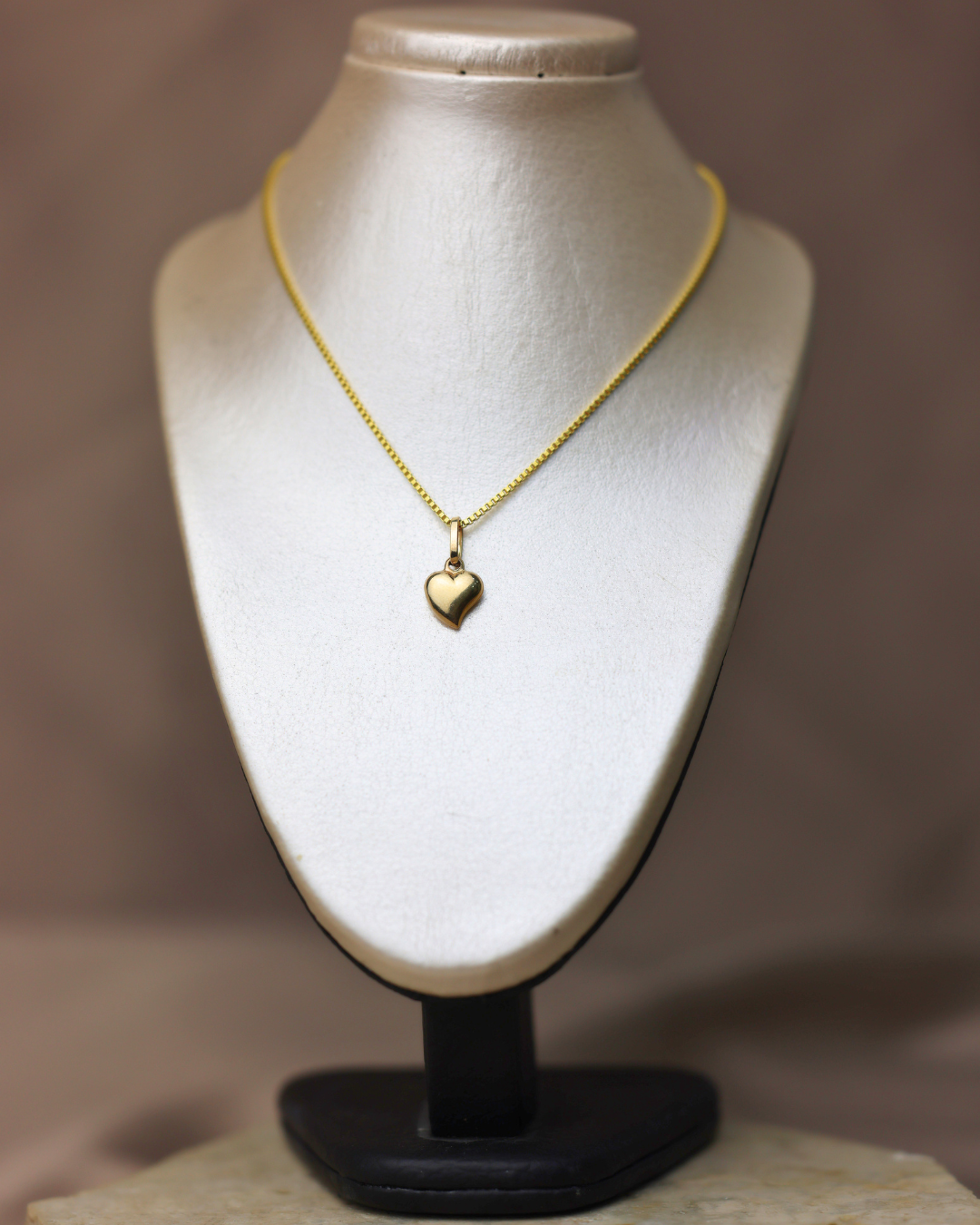 Dije de corazón ovalado + cadena veneciana #261