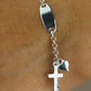 Pulsera con dijes de corazón y cruz #154