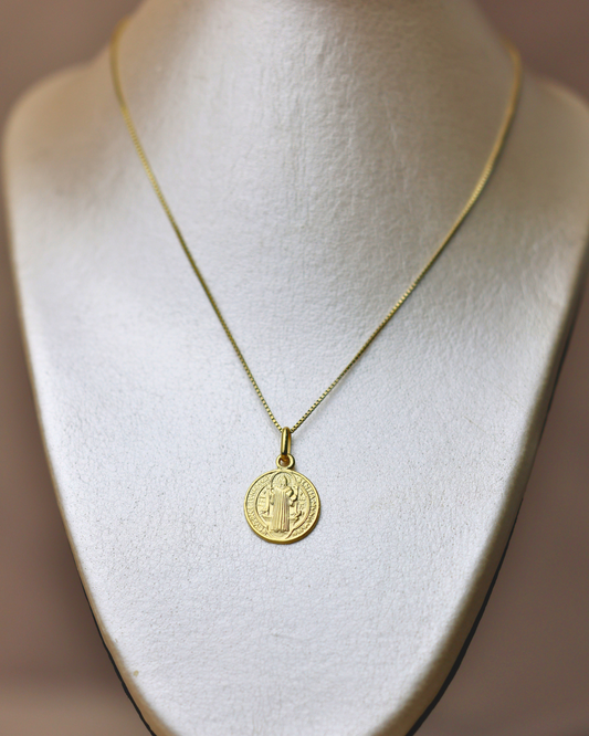 Dije de San Benito mediano + cadena veneciana #256