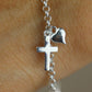Pulsera con dijes de corazón y cruz #154
