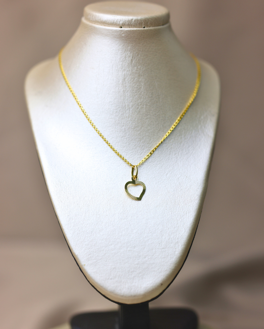 Dije de corazón mediano + cadena mini gourmet #253