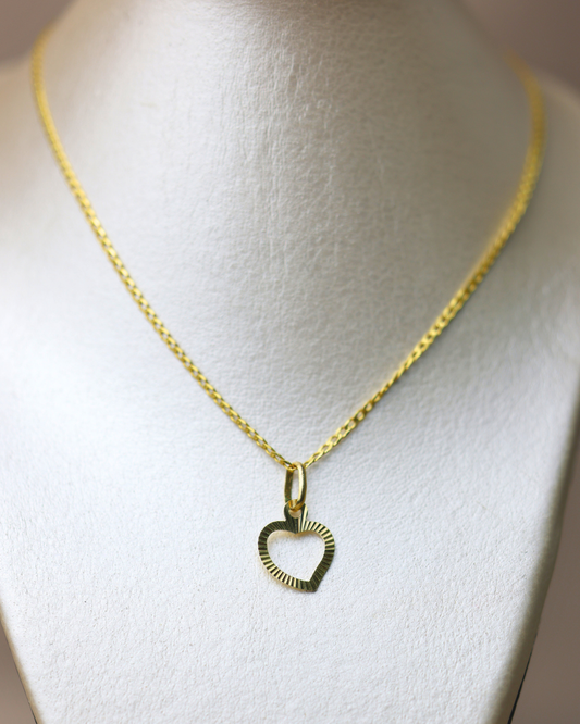 Dije de corazón mediano + cadena mini gourmet #253