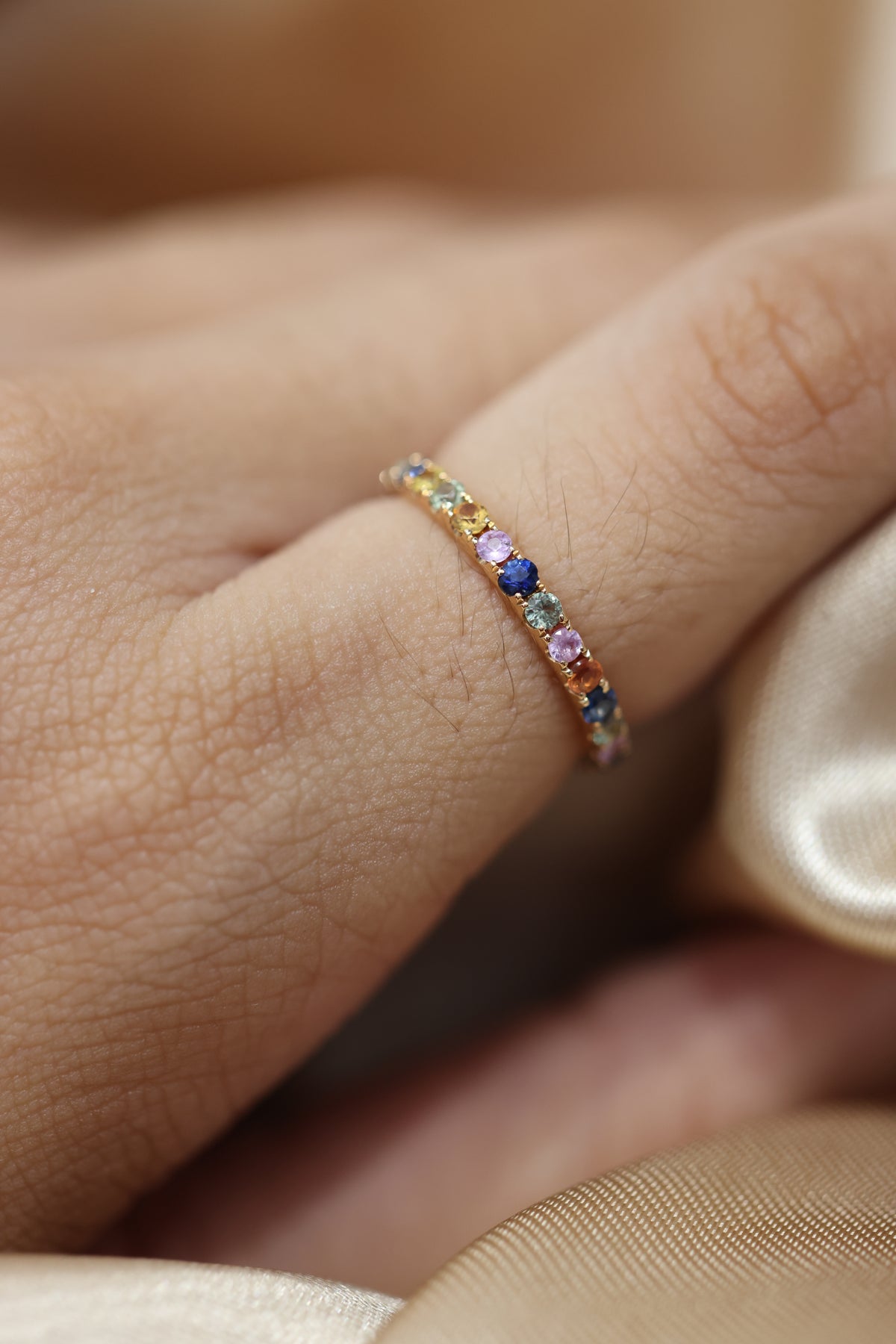 Sapphire infinity ring