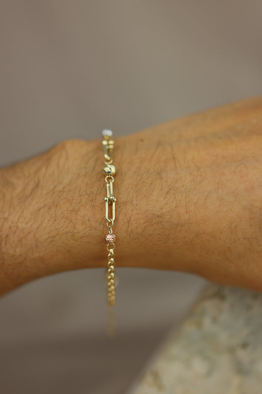 three-tone bead bracelet #604