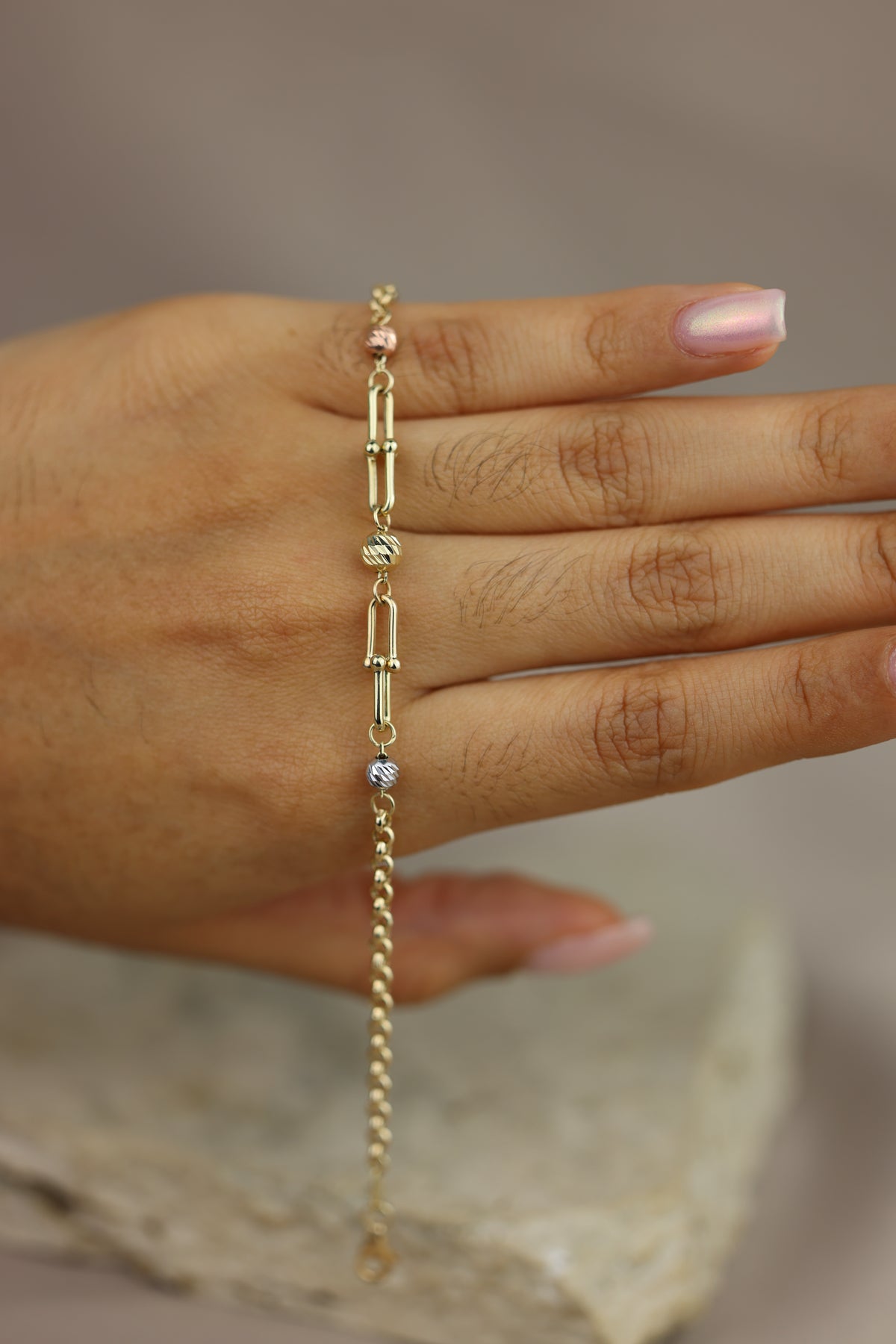 three-tone bead bracelet #604