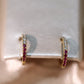 Huggies with diamonds and rubies