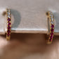 Huggies with diamonds and rubies