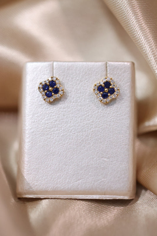 Sapphire flower earrings