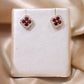 Ruby flower earrings