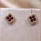 Ruby flower earrings