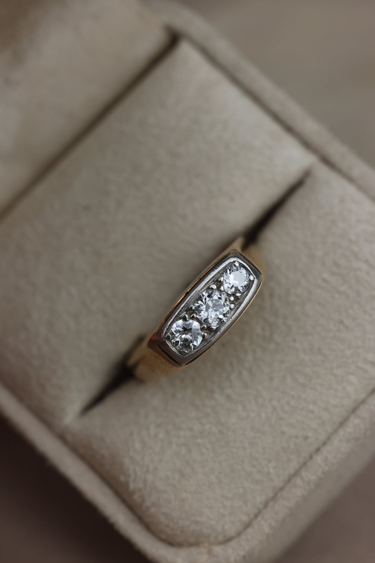 Anillo diamante 2 tonos
