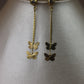 Aretes largos de mariposas #529