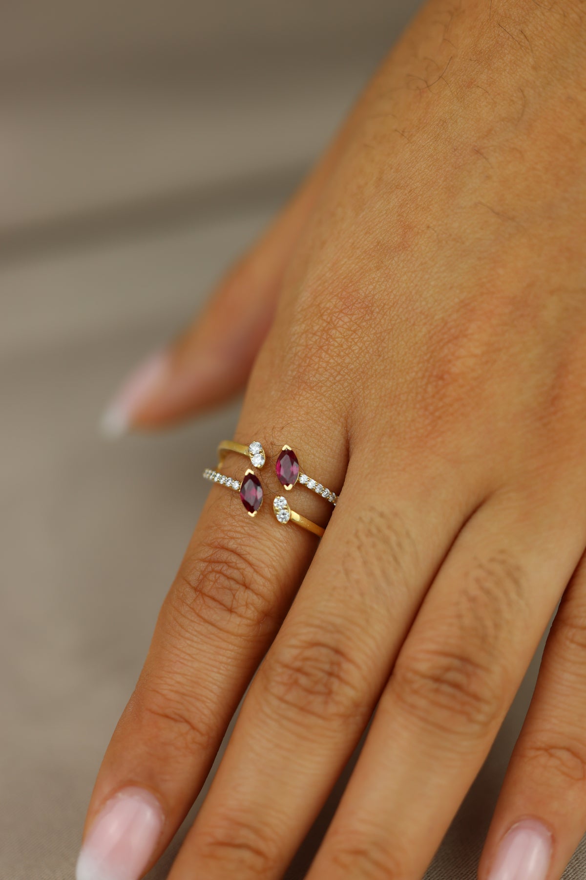 Marquise-Cut Ruby Ring
