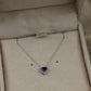 Sapphire and diamond heart necklace