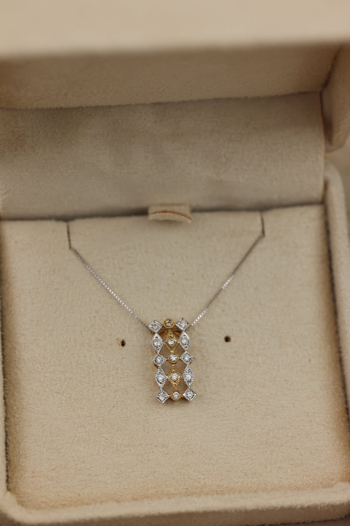 Interwoven necklace of light