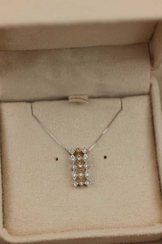 Interwoven necklace of light