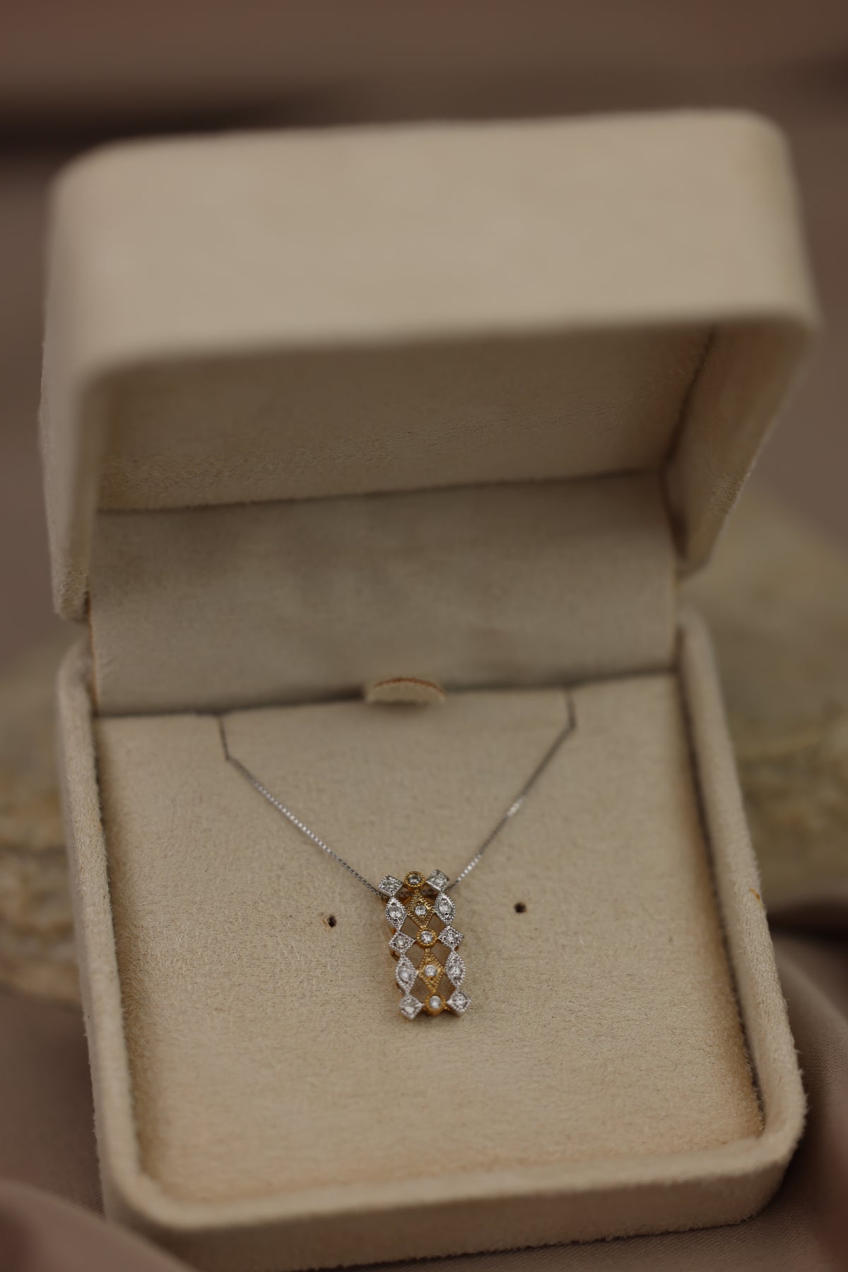 Interwoven necklace of light