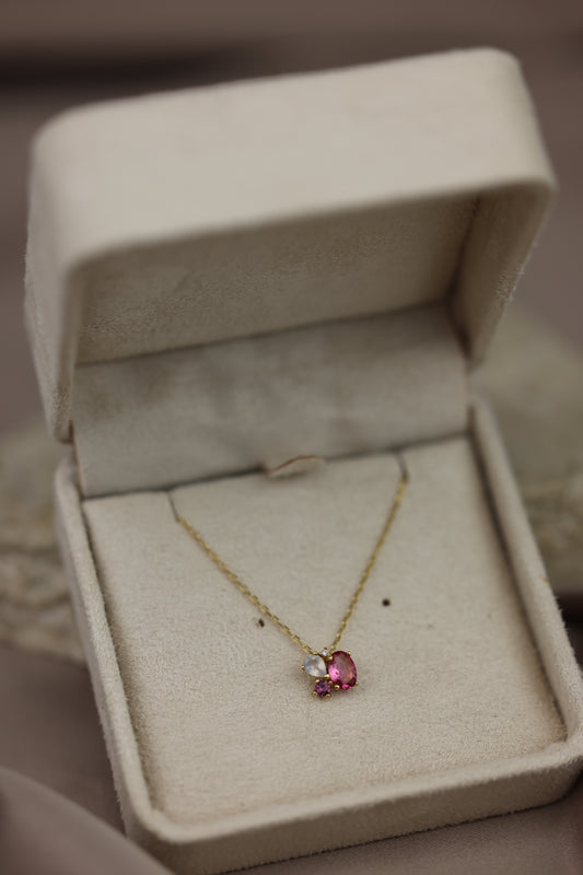 Pink topaz pendant necklace