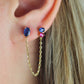 Sapphire and ruby earrings