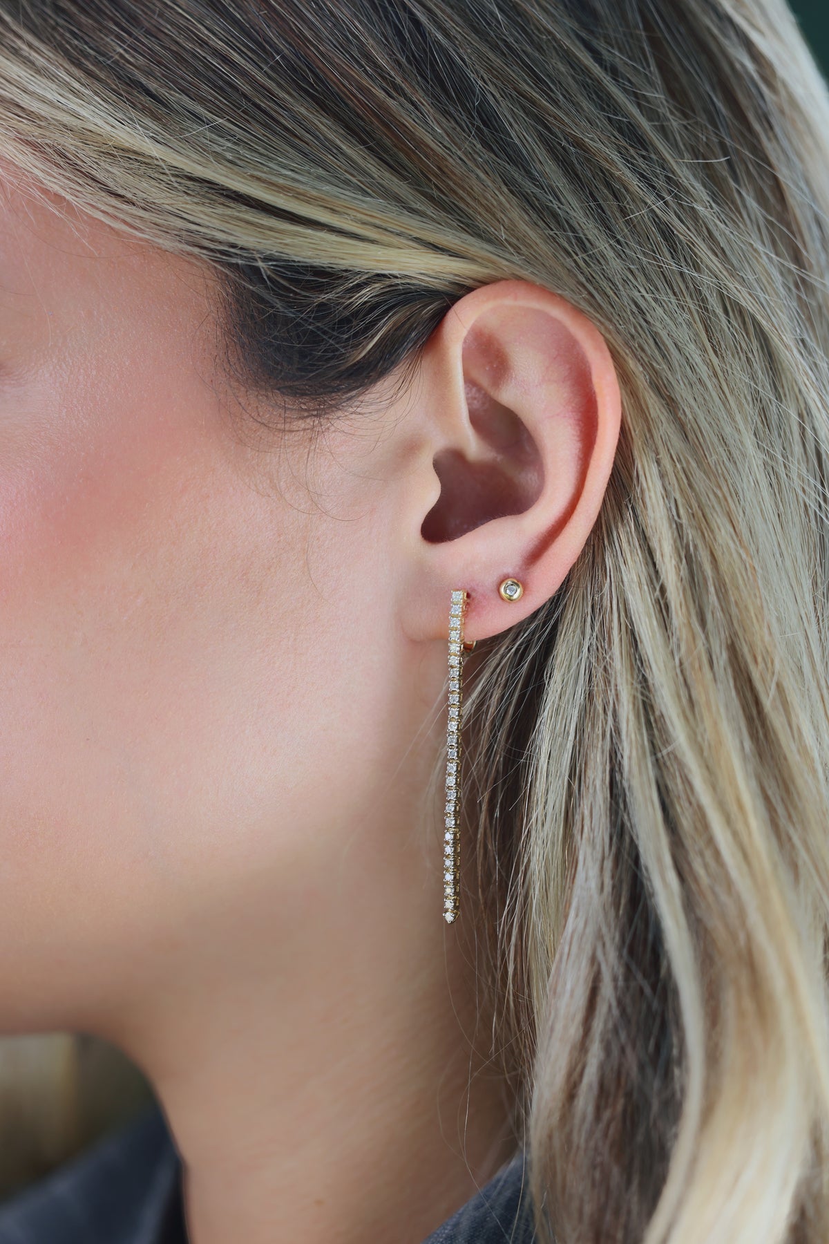 Long diamond earrings