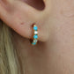 Diamond and turquoise huggie earrings