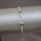 Pulsera ajustable corazones verde #342