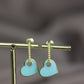 Aretes de media argollas con dije de corazoncito #200|#201