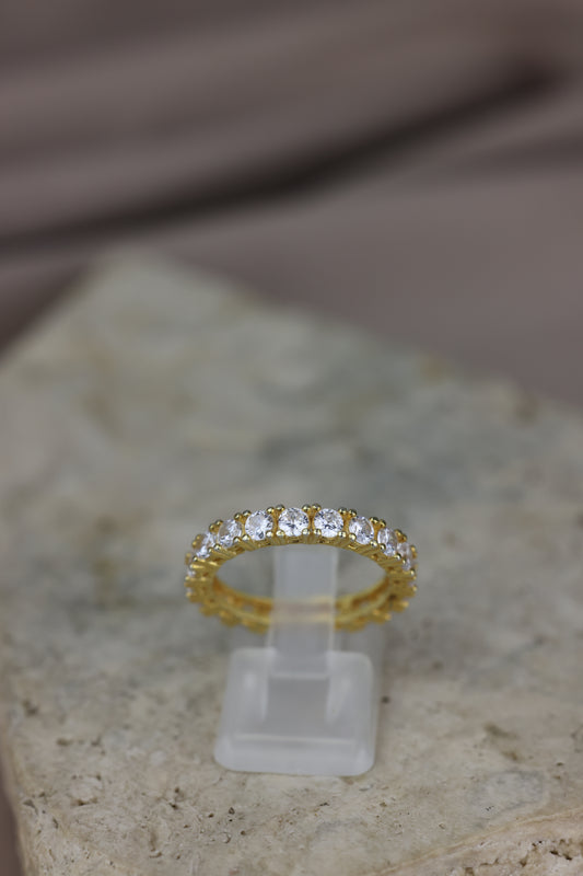 Infinity ring de circones blanco #199