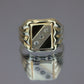 Anillo cuadrado con circones #422