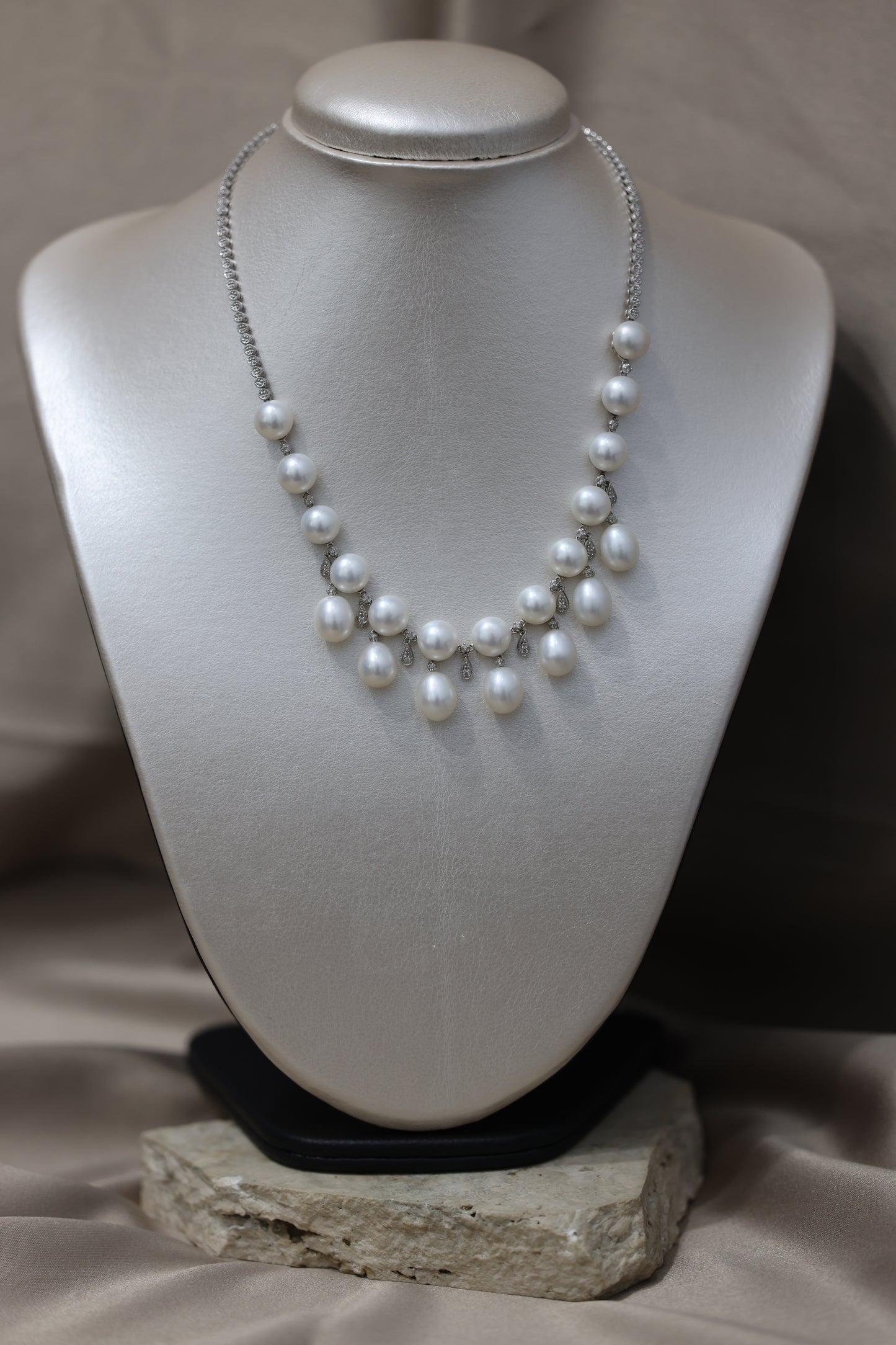Collar de perlas con diamantes #50001