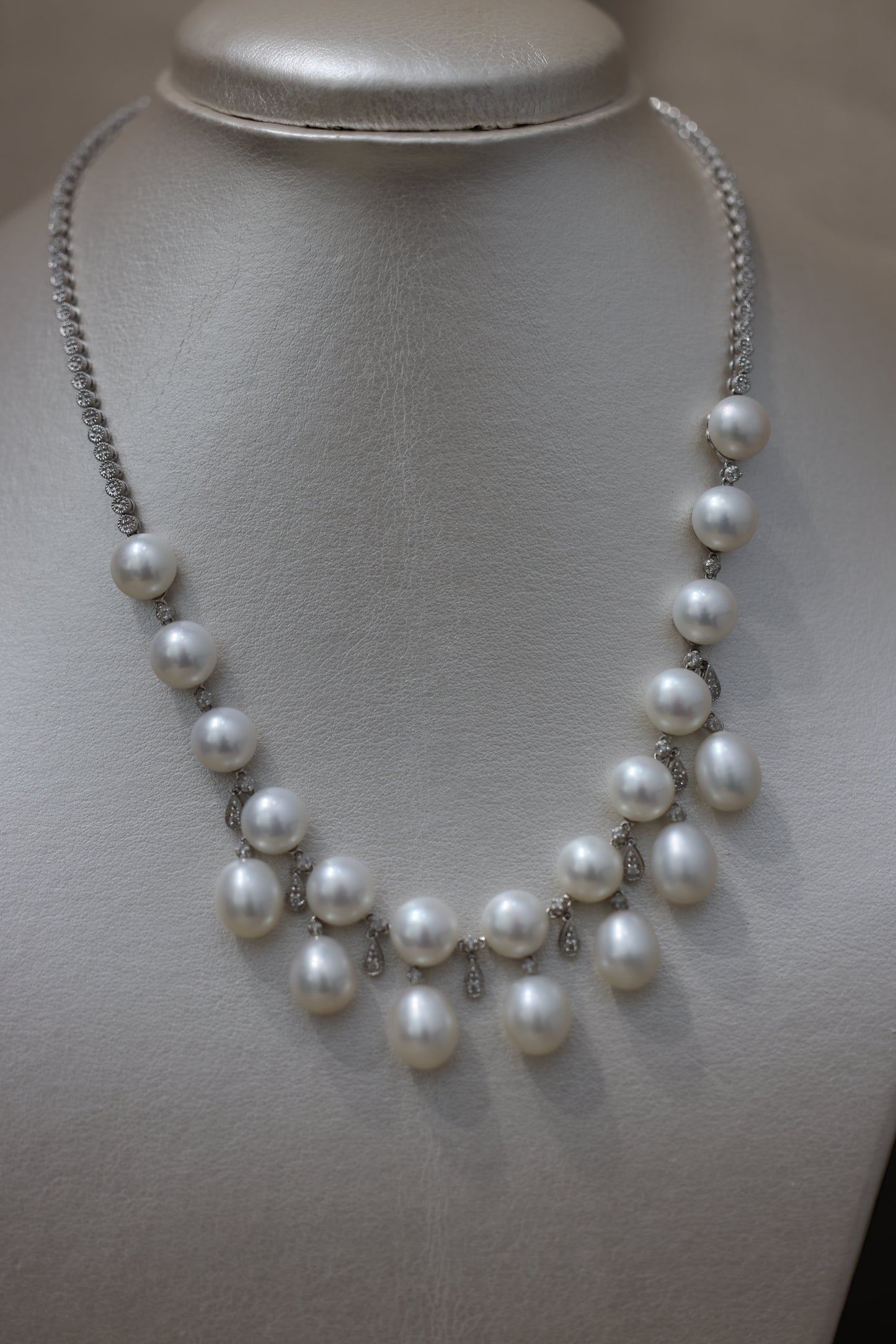 Collar de perlas con diamantes #50001