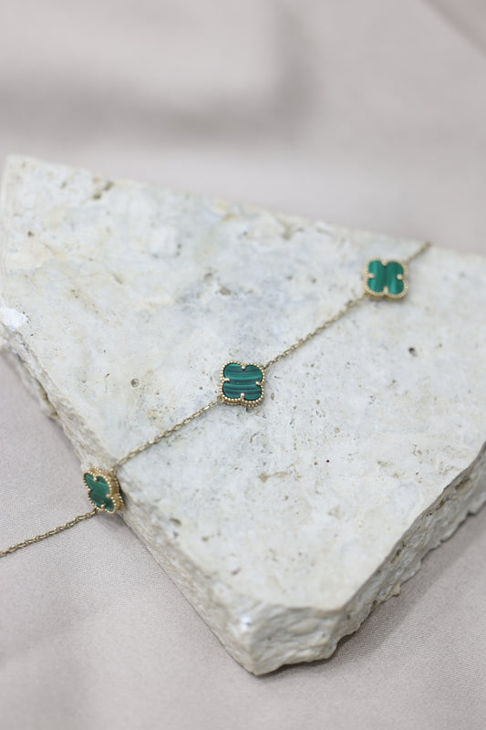 Pulsera flores verdes #P1-24