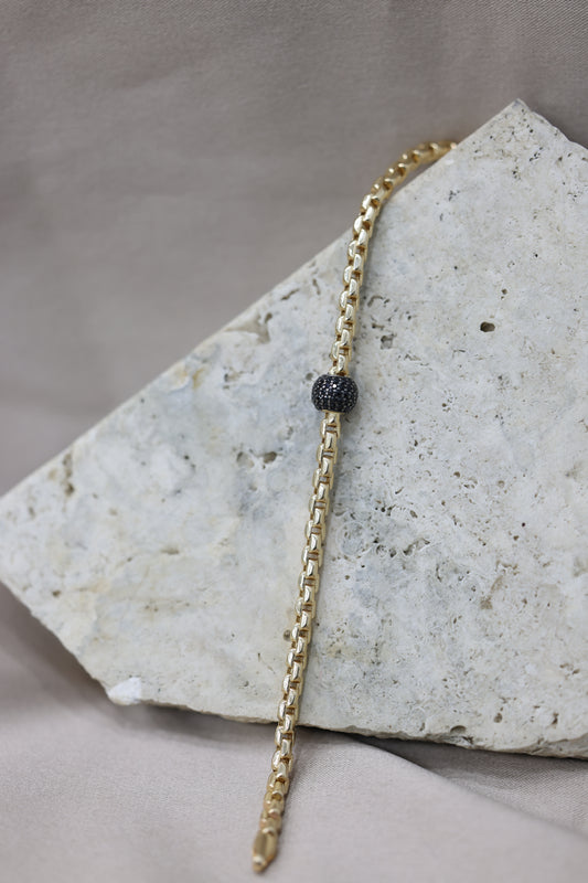 Pulsera bola de fuego negra #P1-24