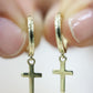 Argollas con cruz colgante #C5