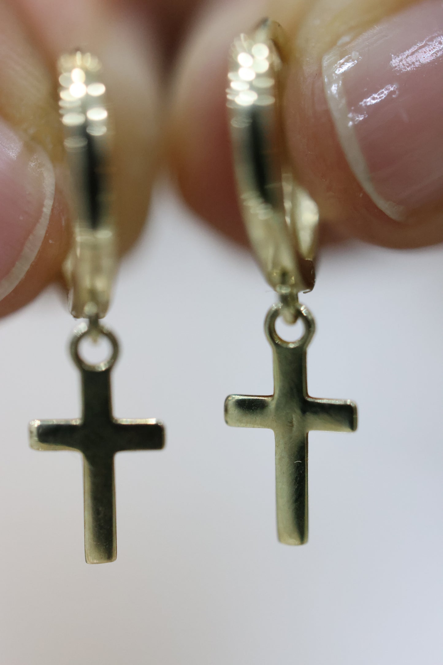 Argollas con cruz colgante #C5