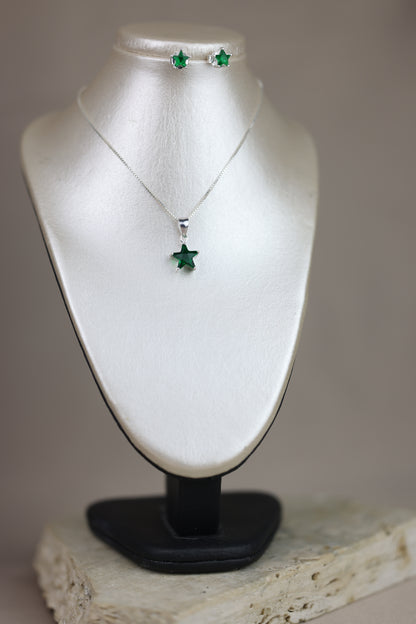 Juego de estrella aretes + dije #449|#453