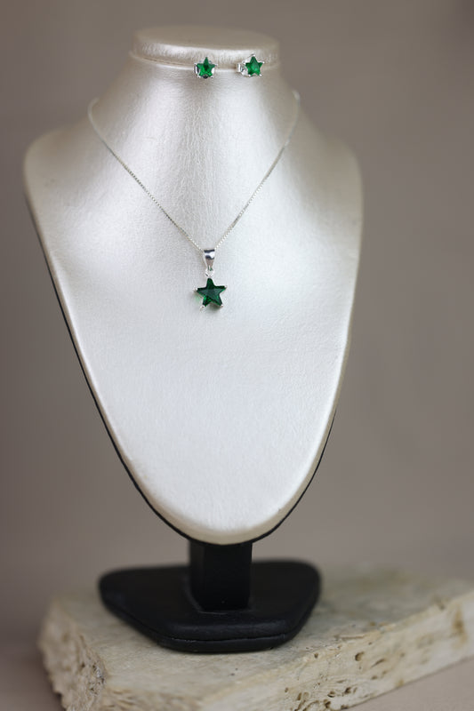 Juego de estrella aretes + dije #449|#453