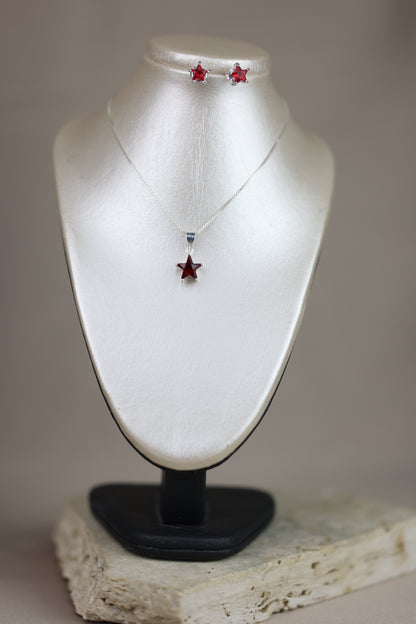 Juego de estrella aretes + dije #449|#453
