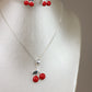 Juego de cerezas aretes + dije #448