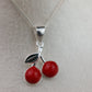 Juego de cerezas aretes + dije #448