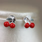 Juego de cerezas aretes + dije #448