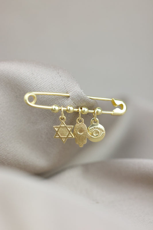 Broche con 3 dijes #512
